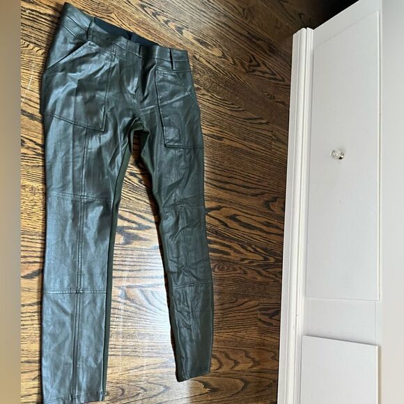 Bcbgmaxazria green leather tight leggings - Picture 1 of 6